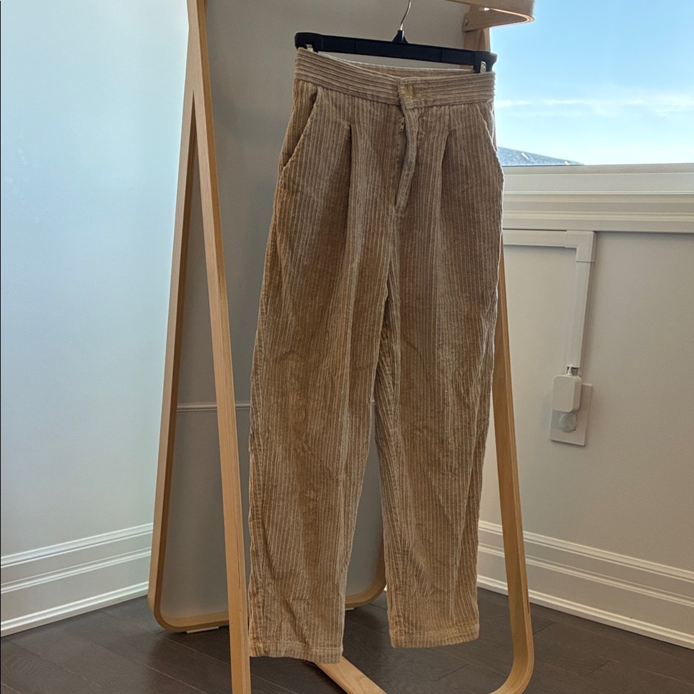 Stylish Corduroy Pants in Tan